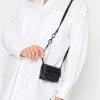 M&Co Yours Yours Black Croc Flap Shoulder Bag>Women Bags