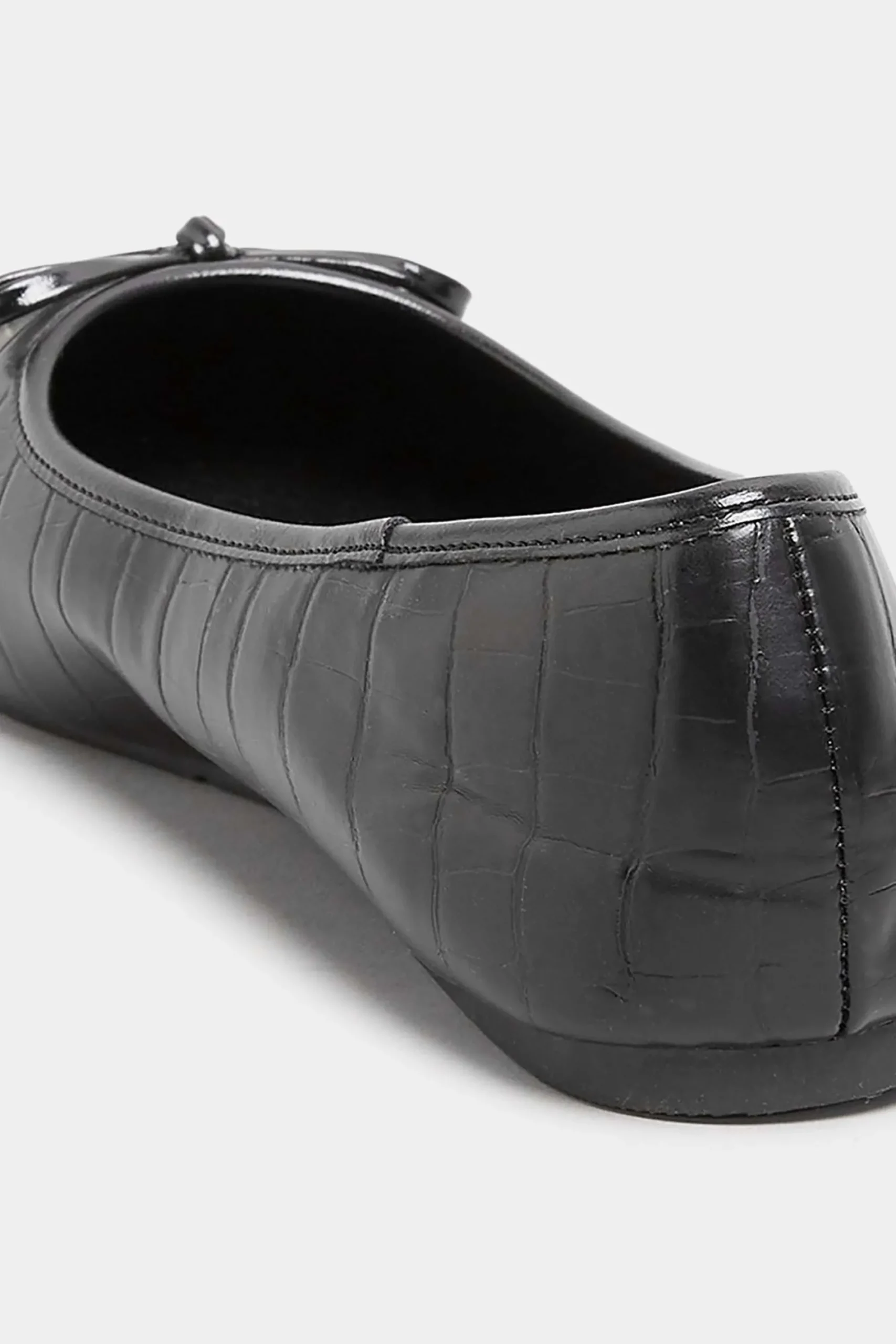 M&Co Yours Yours Black Croc Print Ballet Pumps In Wide E Fit & Extra Wide Eee Fit>Women Flat Shoes