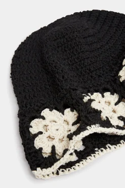 M&Co Yours Yours Black Crochet Contrast Edge Bucket Hat><noscript><img width=