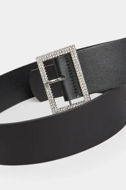 M&Co Yours Yours Black Diamante Buckle Wide Belt><noscript><img width=