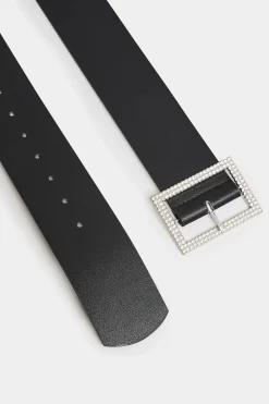 M&Co Yours Yours Black Diamante Buckle Wide Belt><noscript><img width=