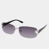 M&Co Yours Yours Black Diamante Heart Frameless Sunglasses>Women Sunglasses