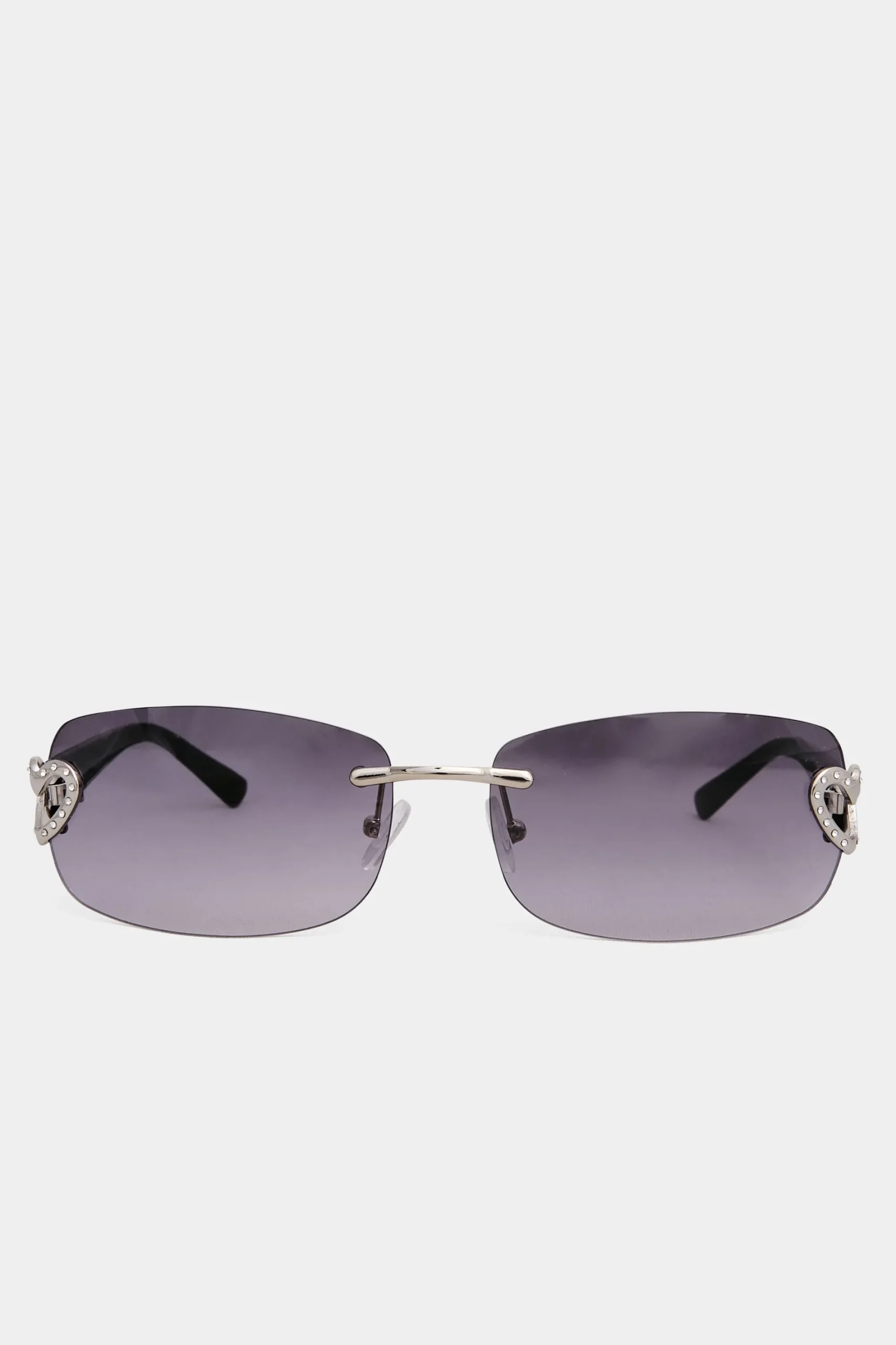 M&Co Yours Yours Black Diamante Heart Frameless Sunglasses>Women Sunglasses