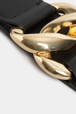 M&Co Yours Yours Black Double Ring Wide Stretch Belt><noscript><img width=