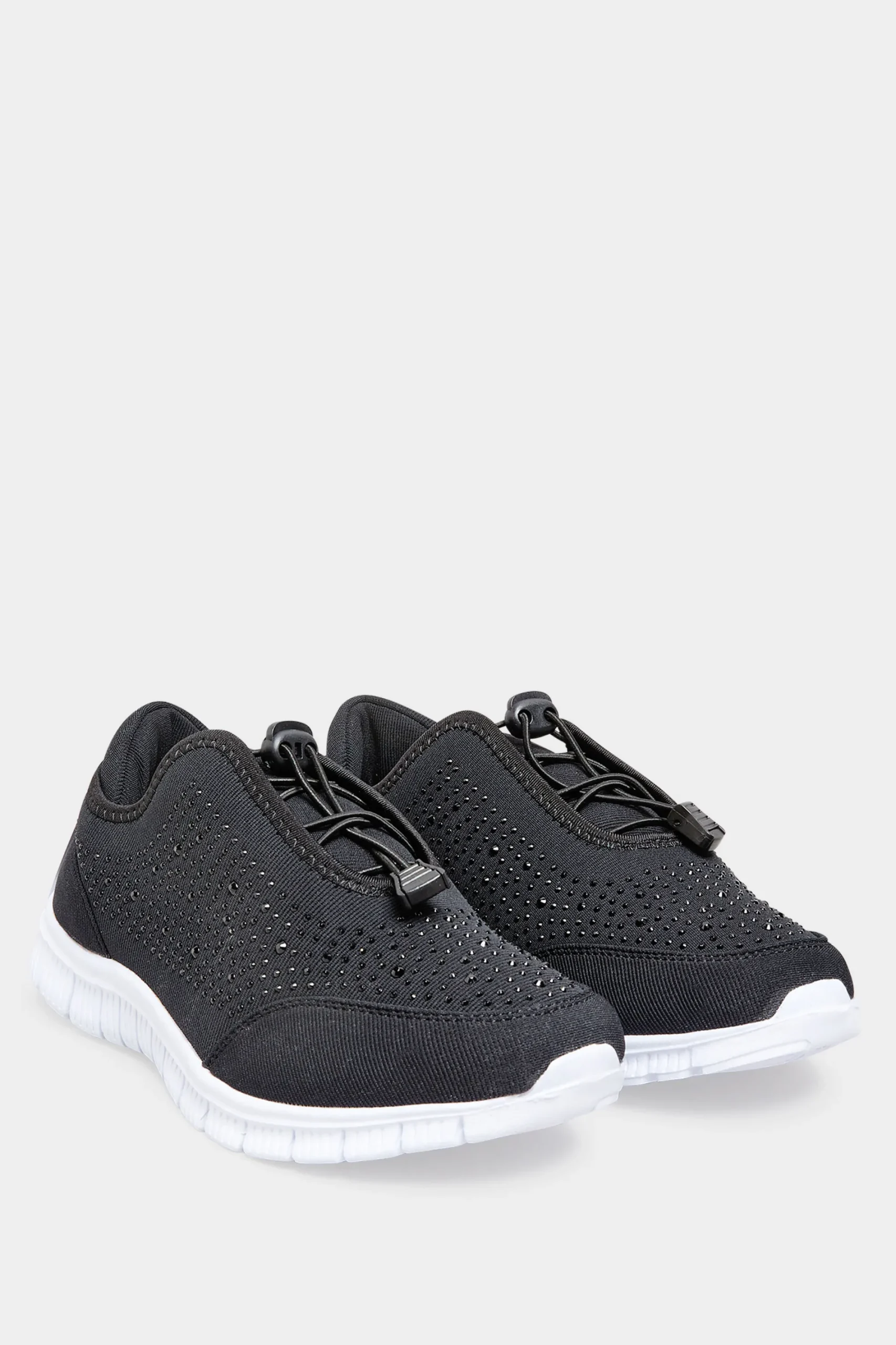 M&Co Yours Yours Black Embellished Trainers In Wide E Fit & Extra Wide Eee Fit>Women Flat Shoes