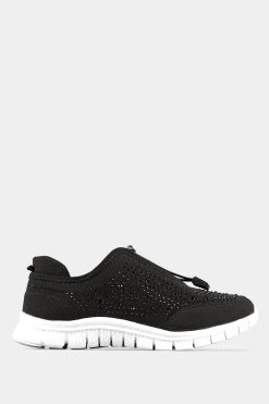 M&Co Yours Yours Black Embellished Trainers In Wide E Fit & Extra Wide Eee Fit><noscript><img width=