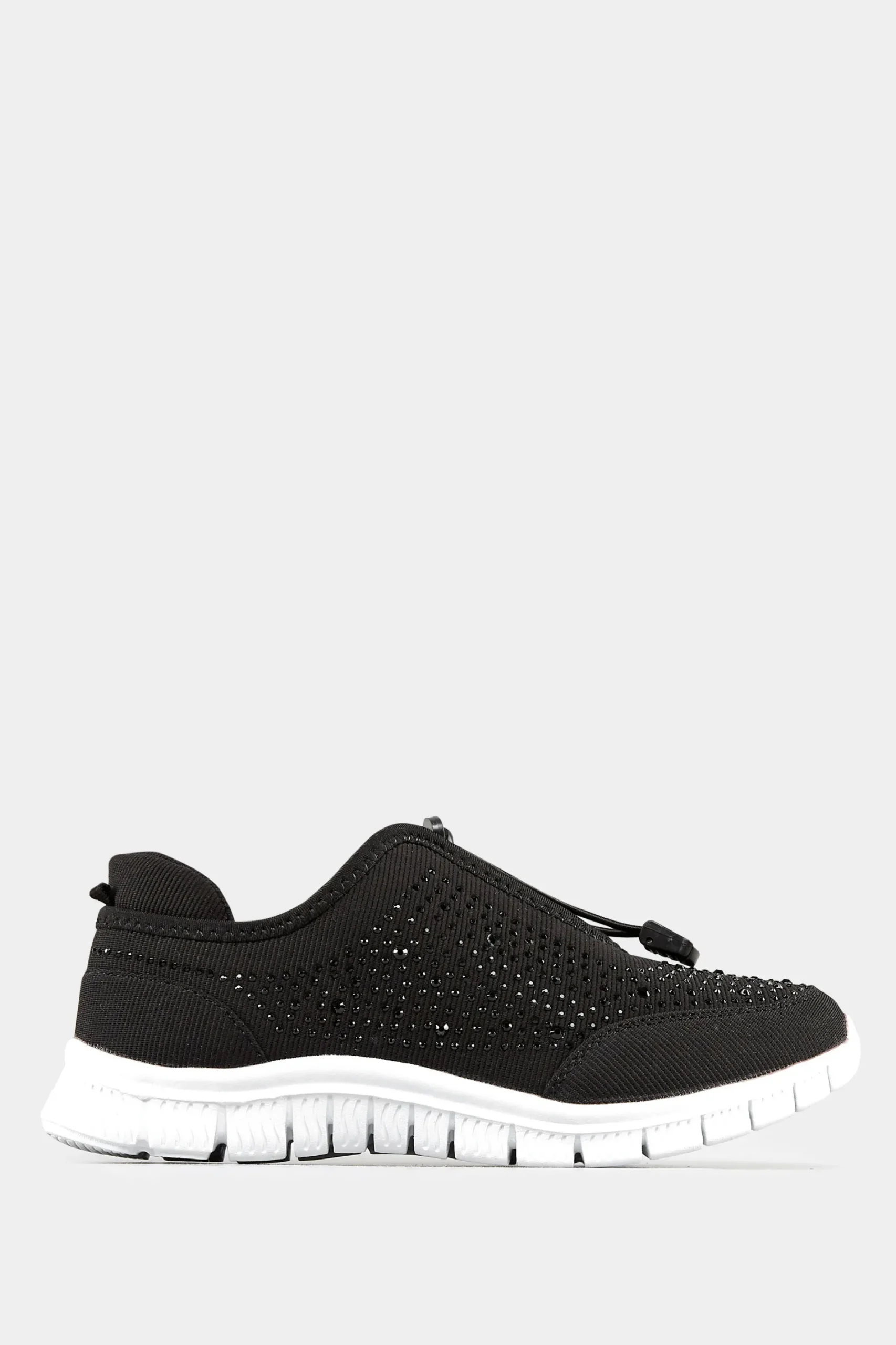 M&Co Yours Yours Black Embellished Trainers In Wide E Fit & Extra Wide Eee Fit>Women Flat Shoes