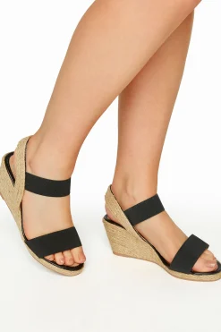 M&Co Yours Yours Black Espadrille Wedge Sandals In Wide E Fit & Extra Wide Eee Fit>Women Heels