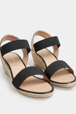 M&Co Yours Yours Black Espadrille Wedge Sandals In Wide E Fit & Extra Wide Eee Fit>Women Heels