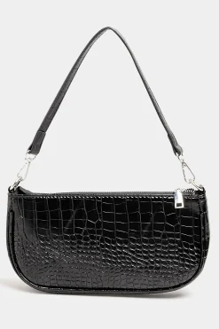 M&Co Yours Yours Black Faux Croc Shoulder Bag><noscript><img width=
