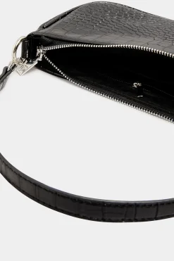 M&Co Yours Yours Black Faux Croc Shoulder Bag><noscript><img width=