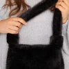 M&Co Yours Yours Black Faux Fur Knot Handle Bag>Women Bags