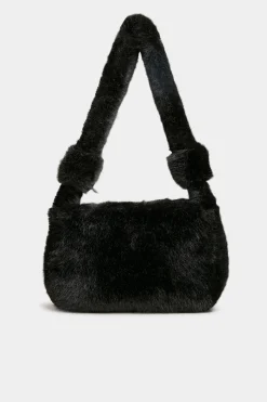 M&Co Yours Yours Black Faux Fur Knot Handle Bag><noscript><img width=