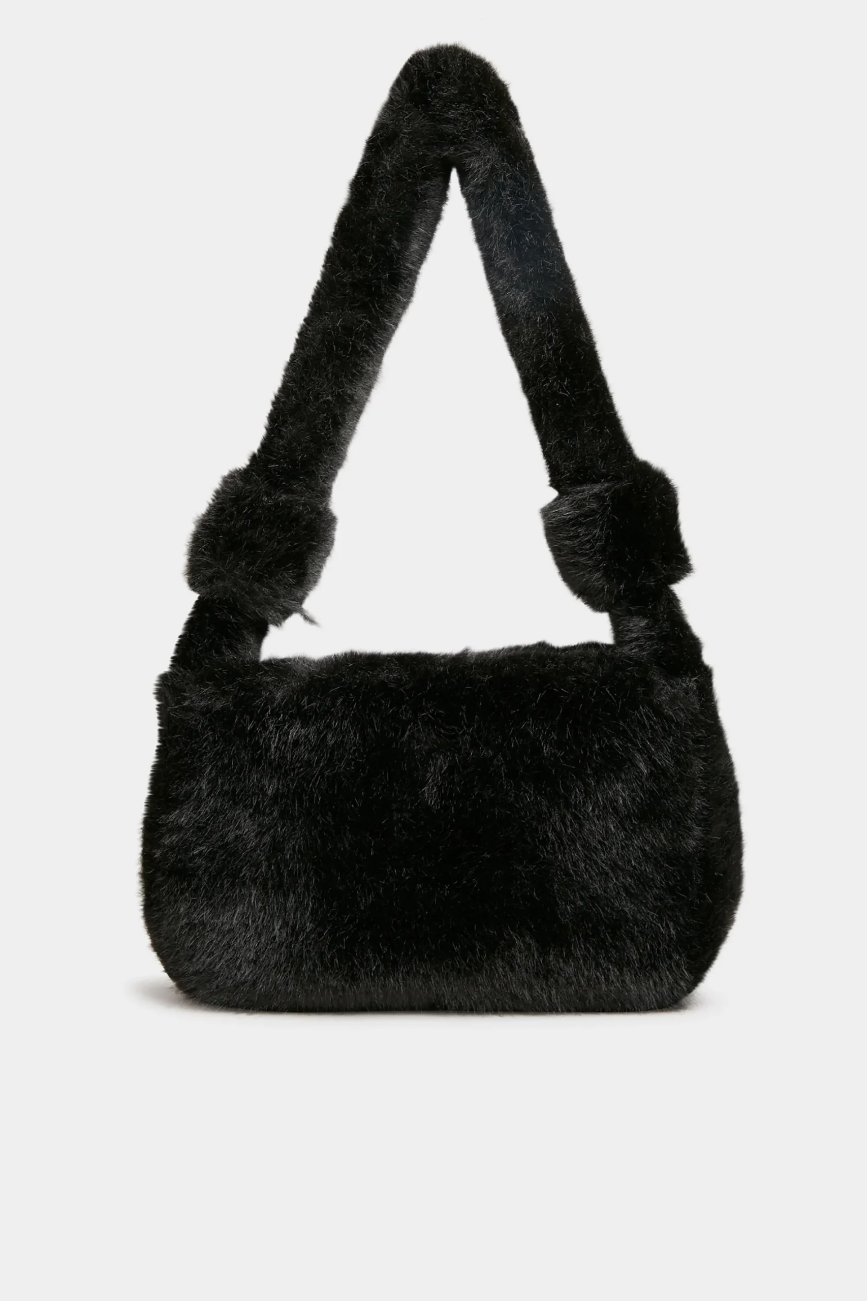 M&Co Yours Yours Black Faux Fur Knot Handle Bag>Women Bags