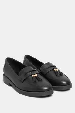 M&Co Yours Yours Black Faux Leather Tassel Loafers In Wide E Fit & Extra Wide Eee Fit>Women Flat Shoes