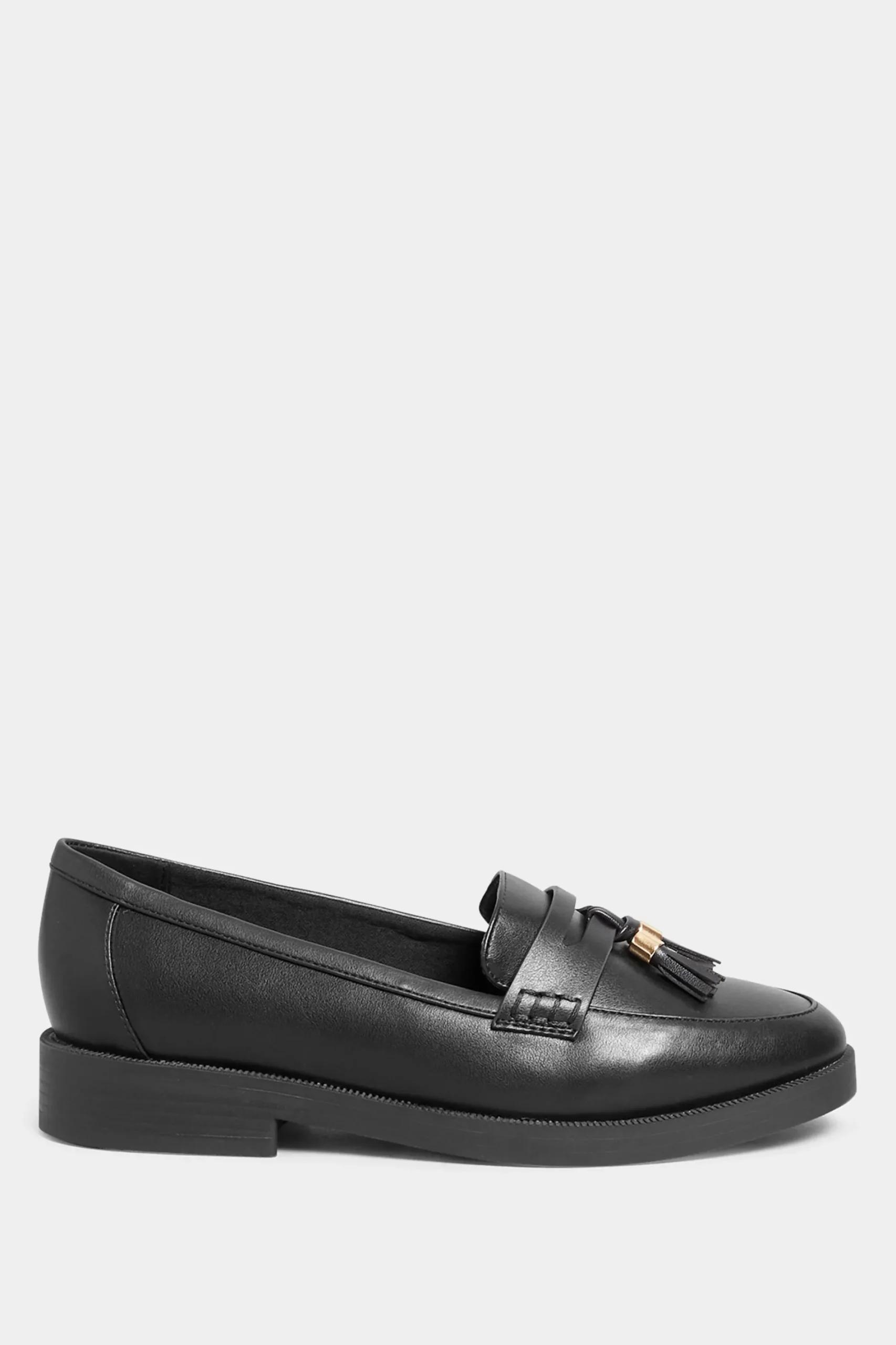 M&Co Yours Yours Black Faux Leather Tassel Loafers In Wide E Fit & Extra Wide Eee Fit>Women Flat Shoes