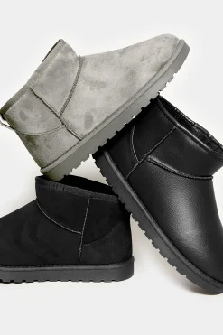 M&Co Yours Yours Black Faux Leather Faux Fur Lined Ankle Boots In Extra Wide Eee Fit><noscript><img width=