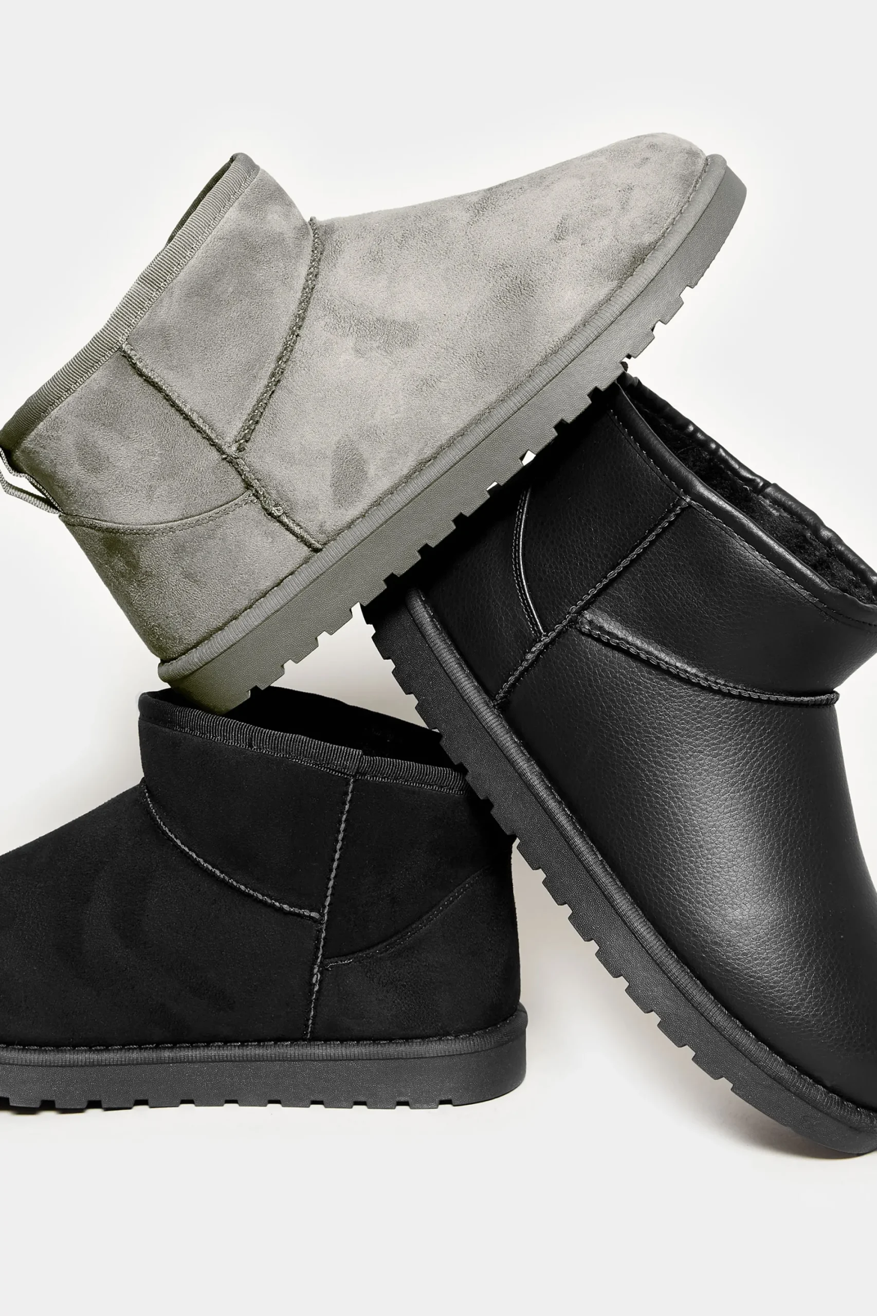 M&Co Yours Yours Black Faux Leather Faux Fur Lined Ankle Boots In Extra Wide Eee Fit>Women Boots