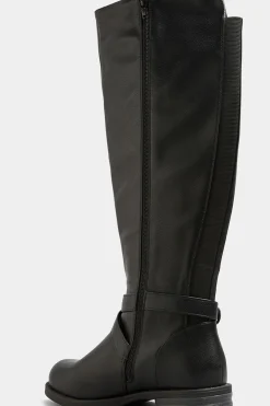M&Co Yours Yours Black Faux Leather Knee High Boots In Wide E Fit & Extra Wide Ee Fit><noscript><img width=