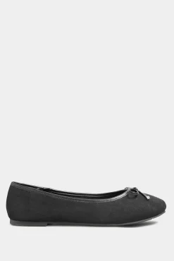 M&Co Yours Yours Black Faux Suede Ballerina Pumps In Wide E Fit & Extra Wide Eee Fit><noscript><img width=