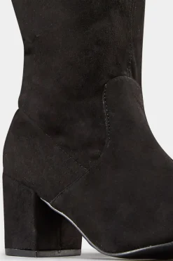 M&Co Yours Yours Black Faux Suede Over The Knee Boots In Wide E Fit & Extra Wide Eee Fit><noscript><img width=