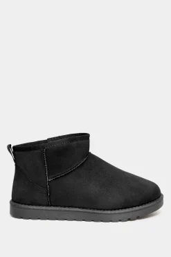 M&Co Yours Yours Black Faux Suede Faux Fur Lined Ankle Boots In Wide E Fit & Extra Wide Eee Fit><noscript><img width=