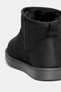 M&Co Yours Yours Black Faux Suede Faux Fur Lined Ankle Boots In Wide E Fit & Extra Wide Eee Fit><noscript><img width=