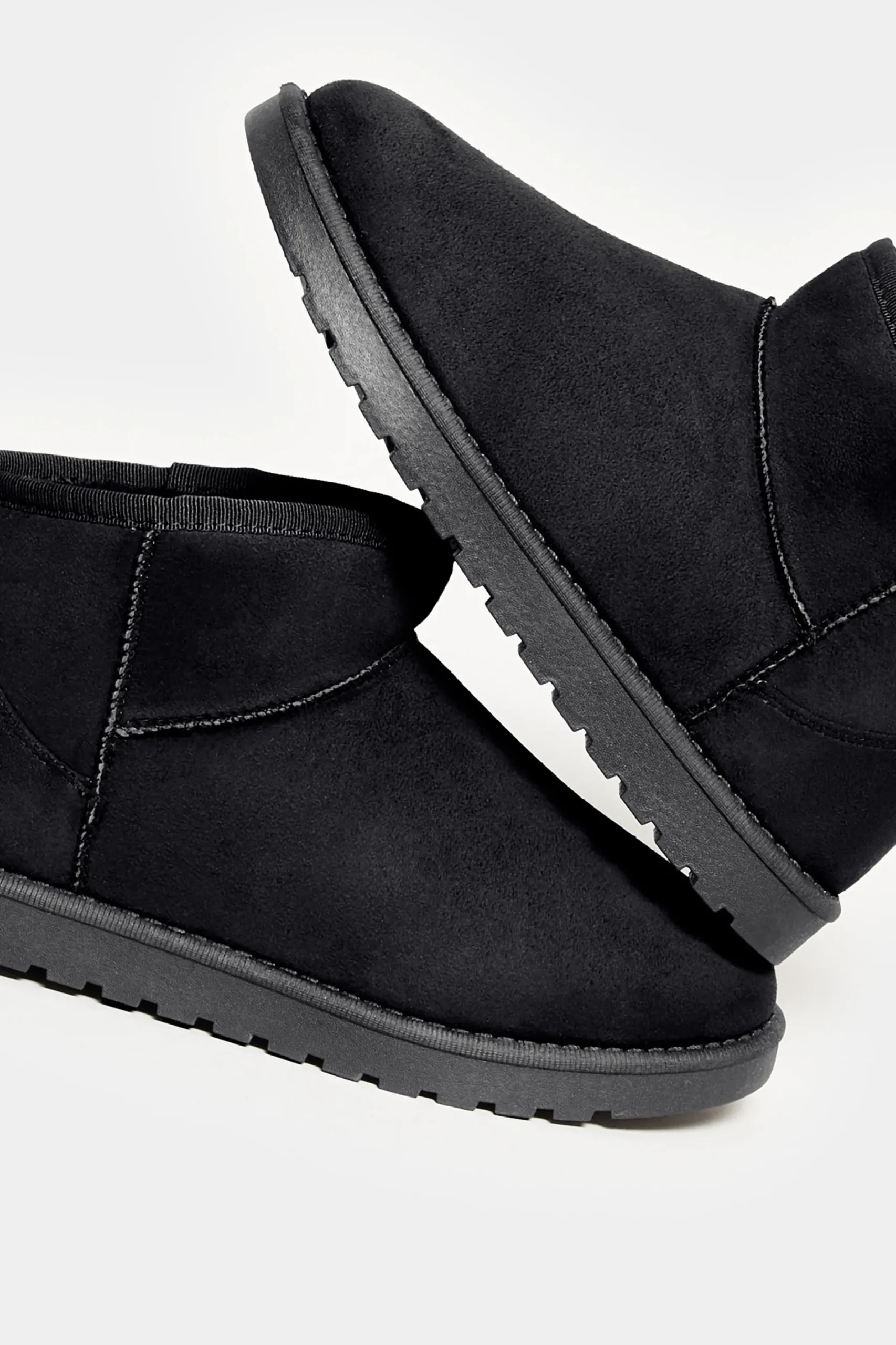 M&Co Yours Yours Black Faux Suede Faux Fur Lined Ankle Boots In Wide E Fit & Extra Wide Eee Fit>Women Boots
