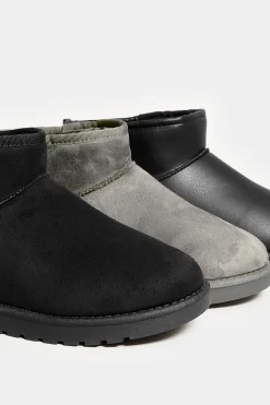 M&Co Yours Yours Black Faux Suede Faux Fur Lined Ankle Boots In Wide E Fit & Extra Wide Eee Fit><noscript><img width=