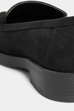 M&Co Yours Yours Black Faux Suede Chain Detail Loafers In Wide E Fit & Extra Wide Eee Fit><noscript><img width=