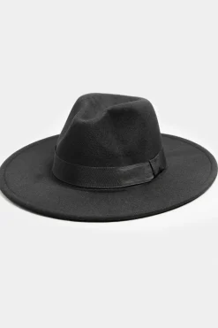M&Co Yours Yours Black Fedora Hat>Women Hats