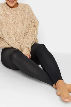 M&Co Yours Yours Black High Waisted Shaping Footless Tights>Women Tights