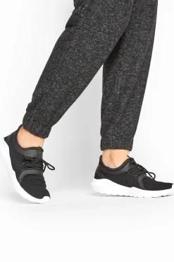 M&Co Yours Yours Black Knitted Mesh Trainers In Standard Fit>Women Trainers
