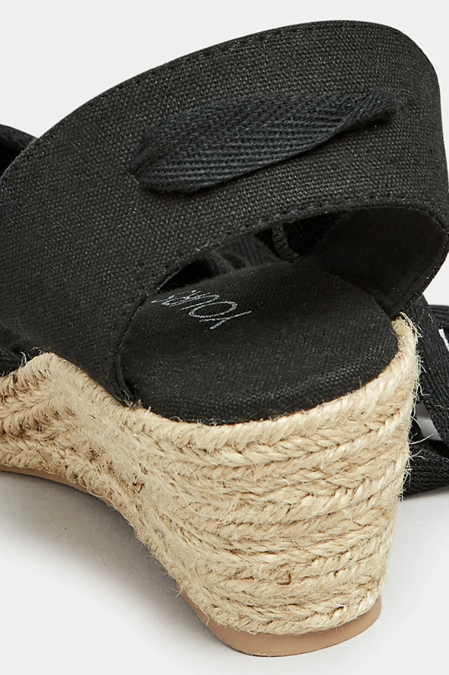M&Co Yours Yours Black Lace Up Espadrille Wedges In Wide E Fit & Extra Wide Eee Fit>Women Sandals
