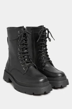 M&Co Yours Yours Black Lace Up Moccasin Toe Boots In Wide E Fit & Extra Wide Eee Fit>Women Boots