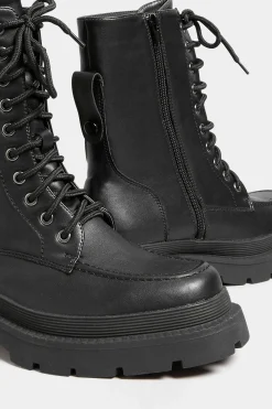 M&Co Yours Yours Black Lace Up Moccasin Toe Boots In Wide E Fit & Extra Wide Eee Fit><noscript><img width=