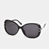 M&Co Yours Yours Black Oversized Diamante Knot Sunglasses>Women Sunglasses
