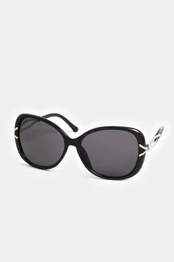 M&Co Yours Yours Black Oversized Diamante Knot Sunglasses>Women Sunglasses