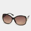 M&Co Yours Yours Black Oversized Floral Detail Sunglasses>Women Sunglasses