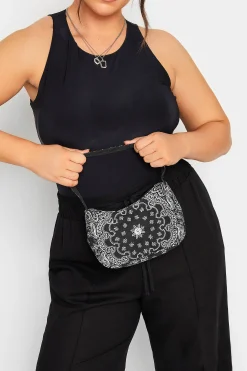 M&Co Yours Yours Black Paisley Print Shoulder Bag>Women Bags