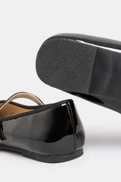 M&Co Yours Yours Black Patent Mary Jane Ballerina Pumps In Wide E Fit & Extra Wide Eee Fit><noscript><img width=