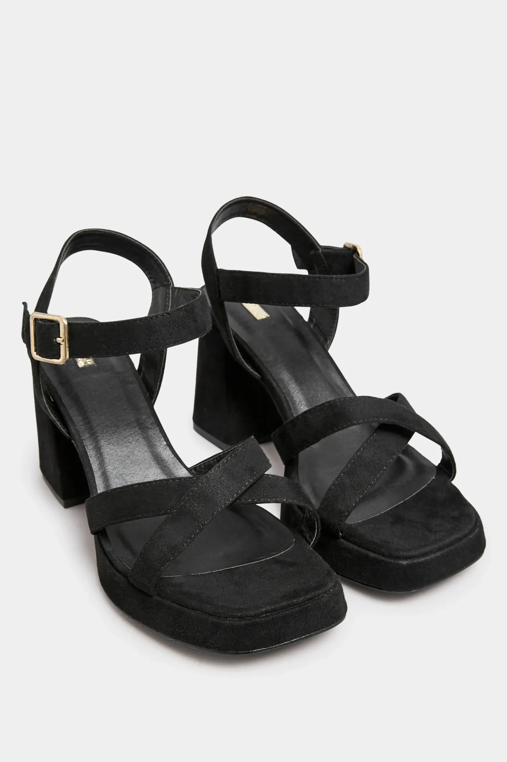 M&Co Yours Yours Black Platform Sandal Heels In Wide E Fit & Extra Wide Eee Fit>Women Heels
