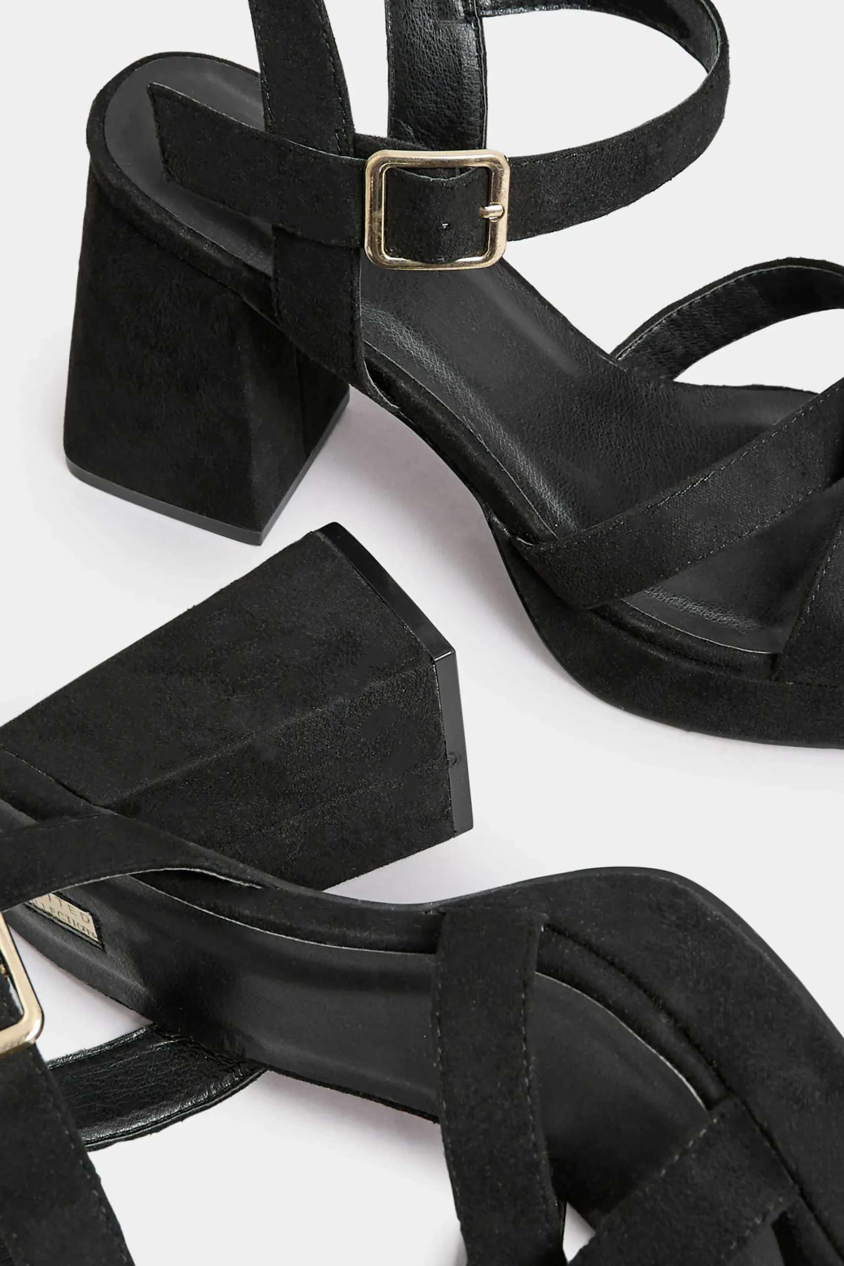 M&Co Yours Yours Black Platform Sandal Heels In Wide E Fit & Extra Wide Eee Fit>Women Heels