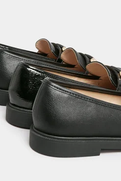 M&Co Yours Yours Black Pu Chain Detail Loafer In Wide E Fit & Extra Wide Eee Fit><noscript><img width=