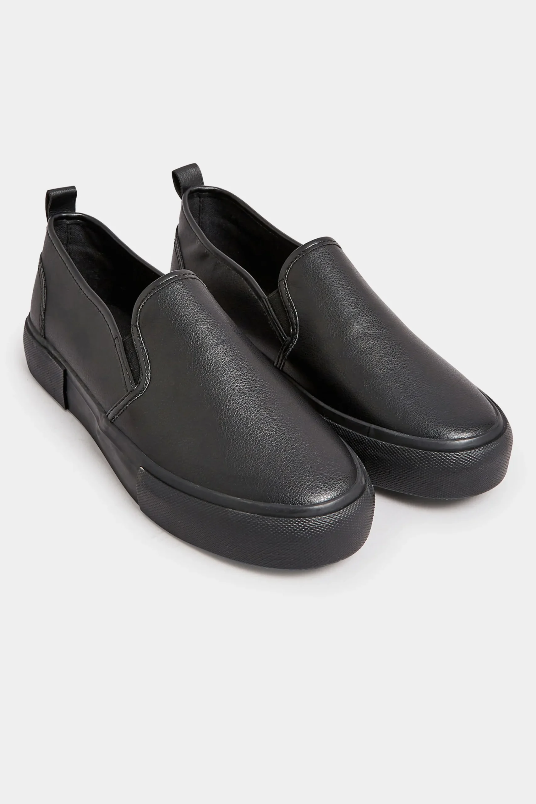 M&Co Yours Yours Black Pu Slip On Trainersin Wide E Fit>Women Trainers