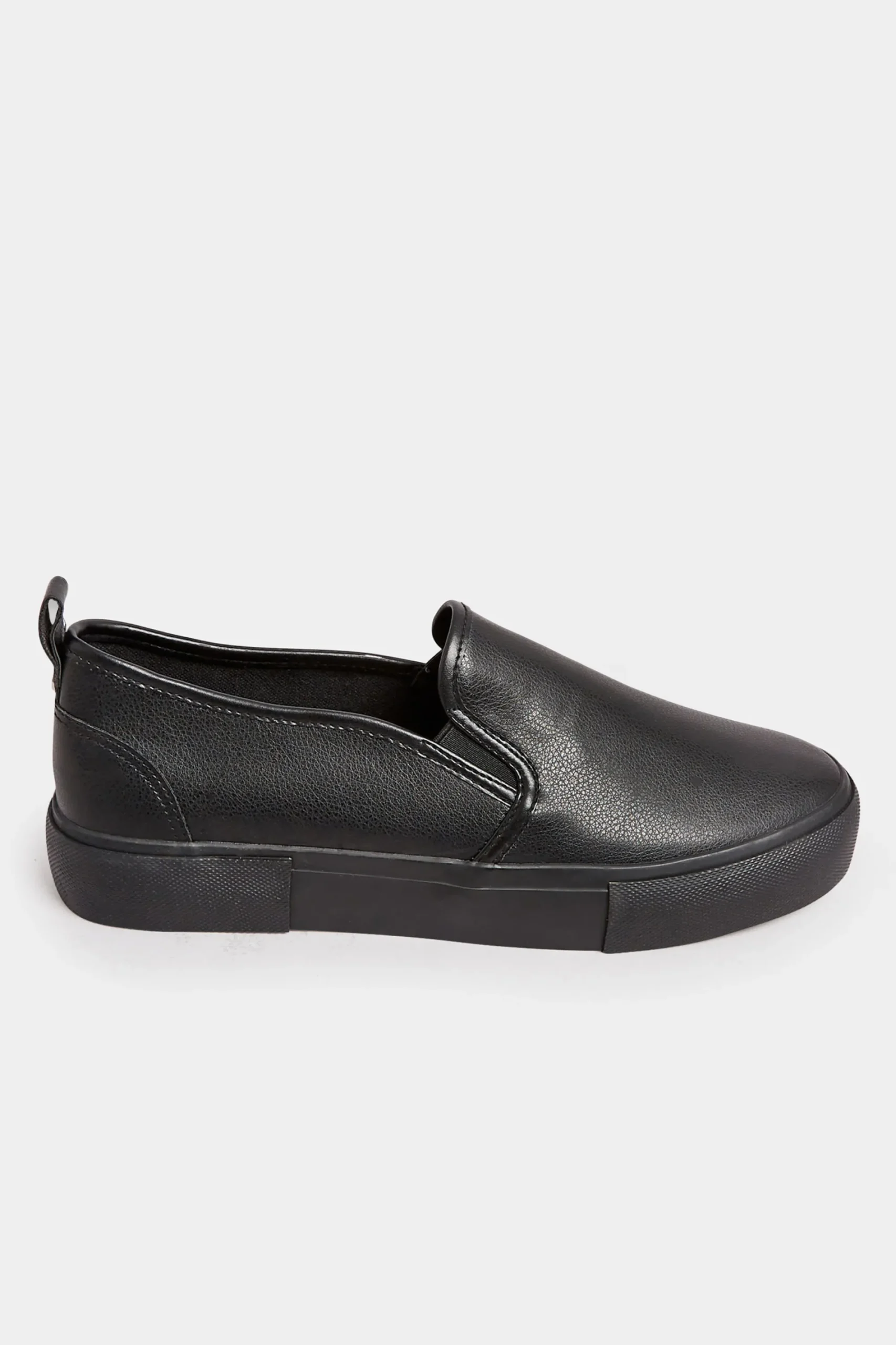 M&Co Yours Yours Black Pu Slip On Trainersin Wide E Fit>Women Trainers