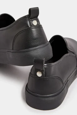 M&Co Yours Yours Black Pu Slip On Trainersin Wide E Fit><noscript><img width=