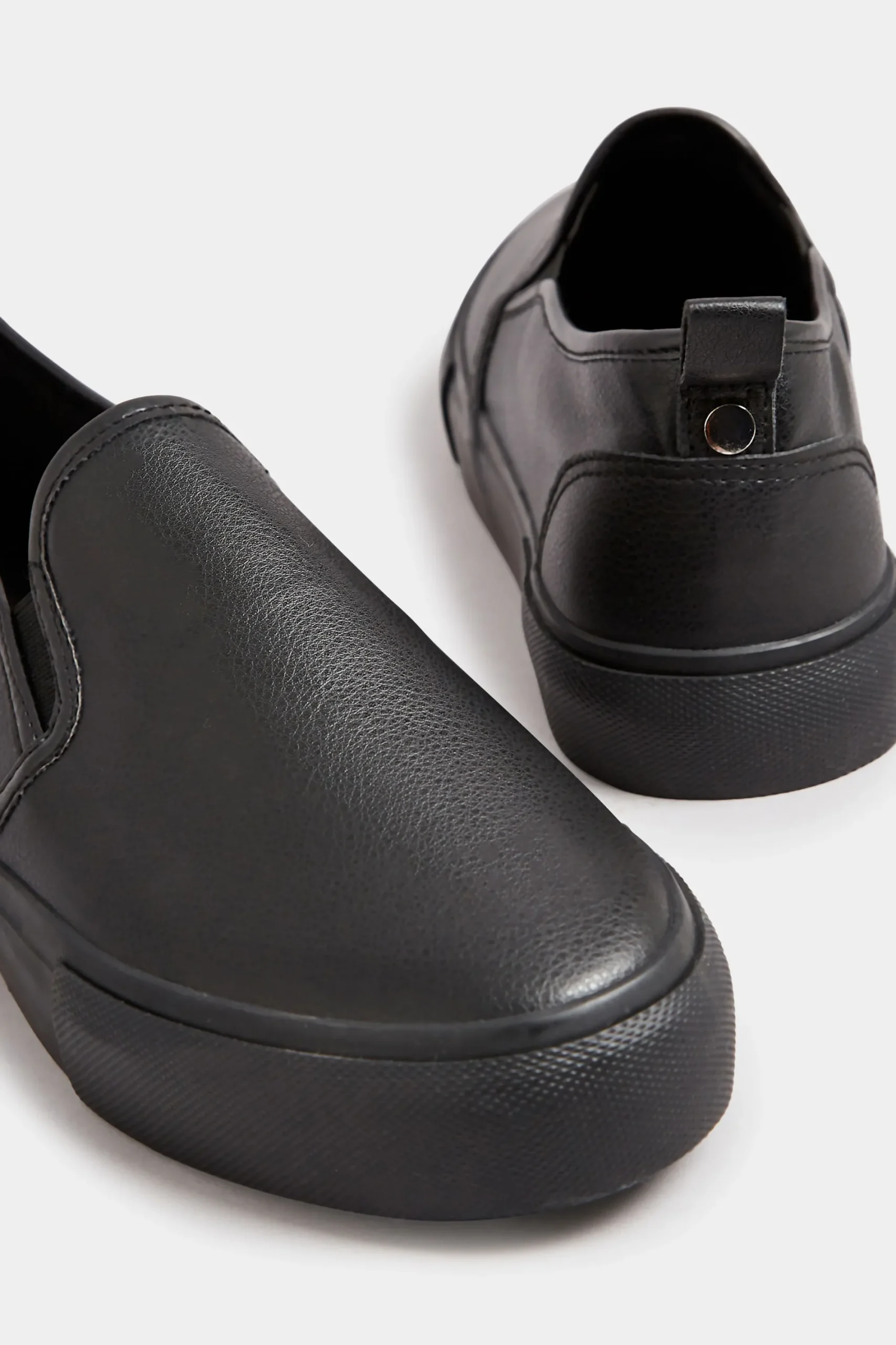 M&Co Yours Yours Black Pu Slip On Trainersin Wide E Fit>Women Trainers