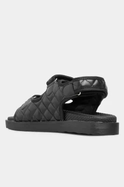 M&Co Yours Yours Black Quilted Velcro Sandal In Extra Wide Eee Fit><noscript><img width=