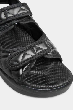 M&Co Yours Yours Black Quilted Velcro Sandal In Extra Wide Eee Fit><noscript><img width=